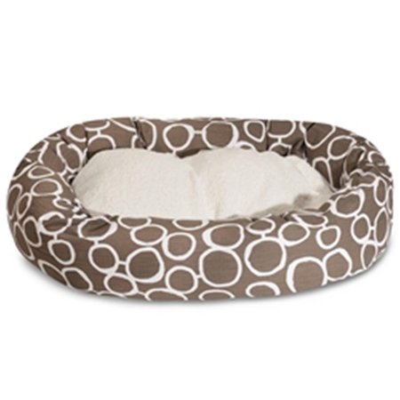 MAJESTIC PET 32 in. Fusion Mocha Sherpa Bagel Bed 78899554266